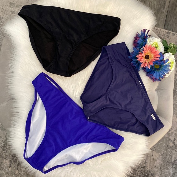 VENUS Swim New Sz 4 3 Pc Swimtankini Bottoms Black Navy Blue Royal